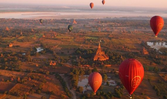 Balloons Over Bagan & Inle (Red) 1